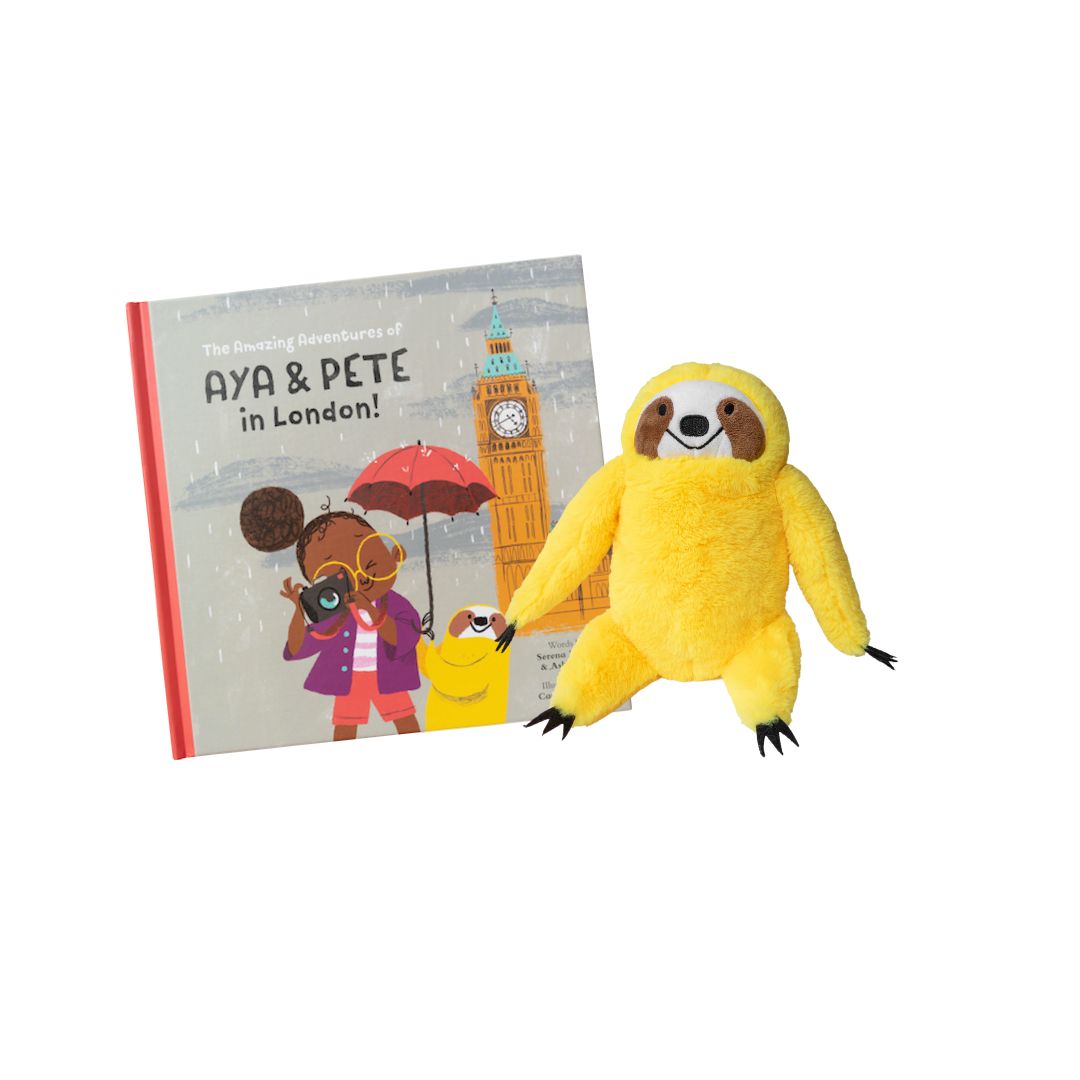 Aya & Pete in London Book + Plush Toy Set